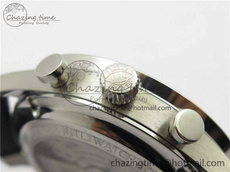 Compact Portuguese Chrono IW371609 ZF 1:1 Best Edition Black Dial on Black Leather Strap A 7100