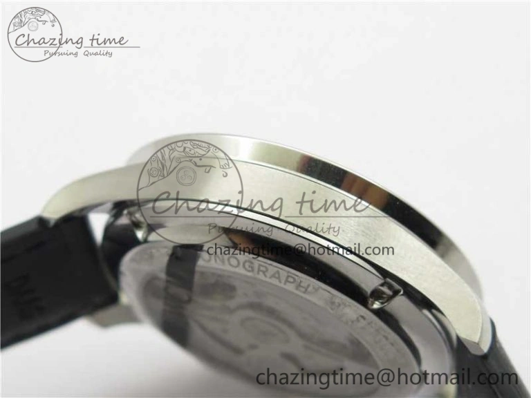 Compact Portuguese Chrono IW371609 ZF 1:1 Best Edition Black Dial on Black Leather Strap A 7100