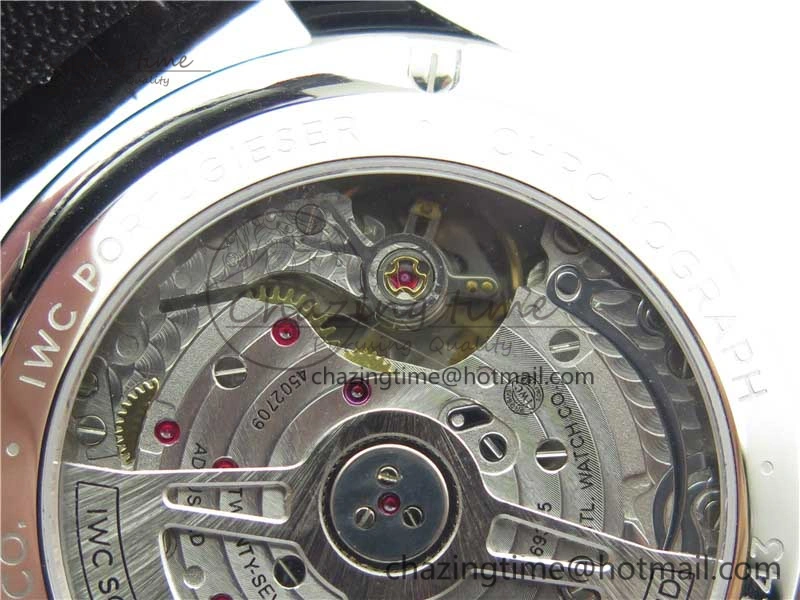 Compact Portuguese Chrono IW371609 ZF 1:1 Best Edition Black Dial on Black Leather Strap A 7100