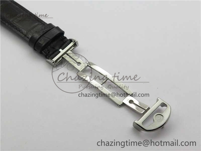 Compact Portuguese Chrono IW371609 ZF 1:1 Best Edition Black Dial on Black Leather Strap A 7100