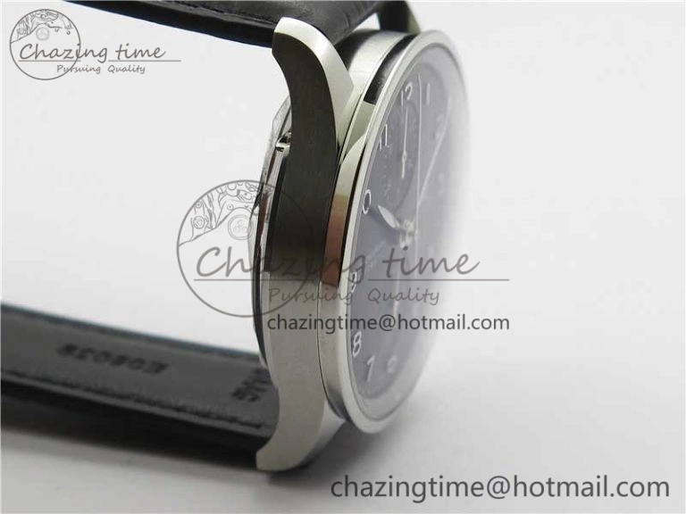 Compact Portuguese Chrono IW371609 ZF 1:1 Best Edition Black Dial on Black Leather Strap A 7100