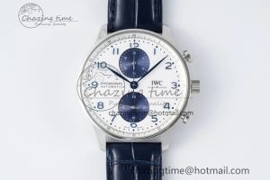 Portuguese Chrono IW371620 APSF 1:1 Best Edition White Blue Dial on Blue Leather Strap A ZeroBulk 7039