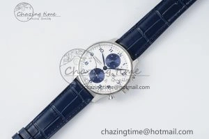 Portuguese Chrono IW371620 APSF 1:1 Best Edition White Blue Dial on Blue Leather Strap A ZeroBulk 7039
