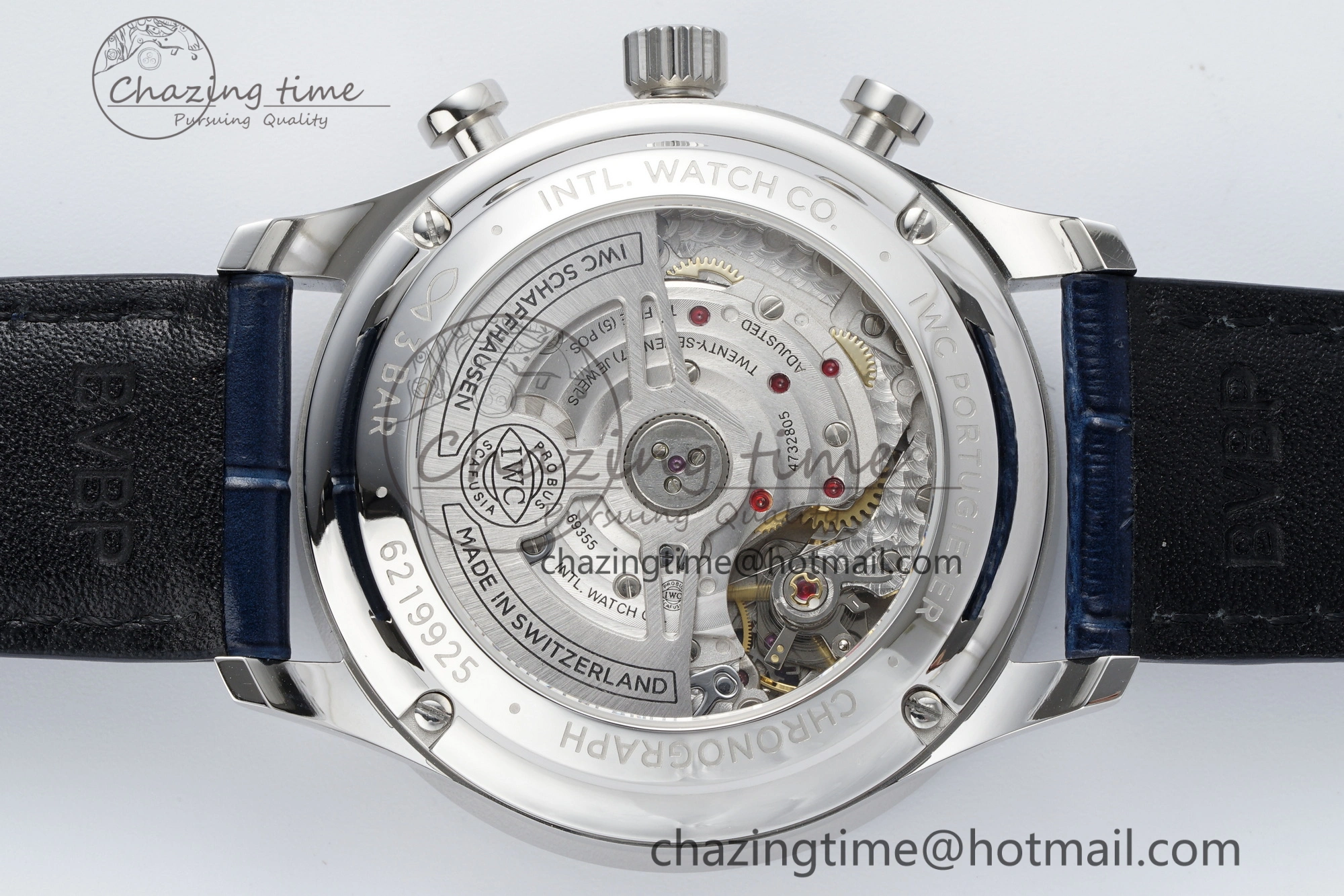 Portuguese Chrono IW371620 APSF 1:1 Best Edition White Blue Dial on Blue Leather Strap A ZeroBulk 7039