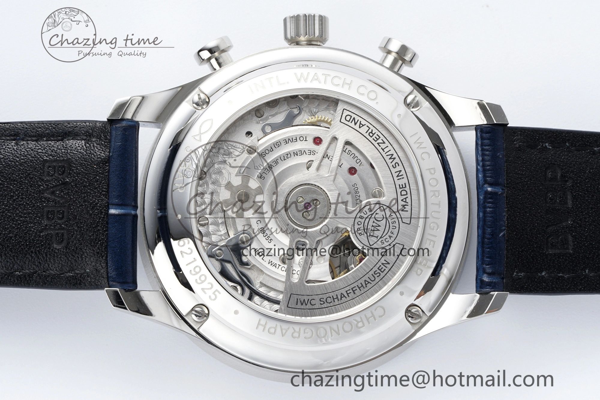 Portuguese Chrono IW371620 APSF 1:1 Best Edition White Blue Dial on Blue Leather Strap A ZeroBulk 7039