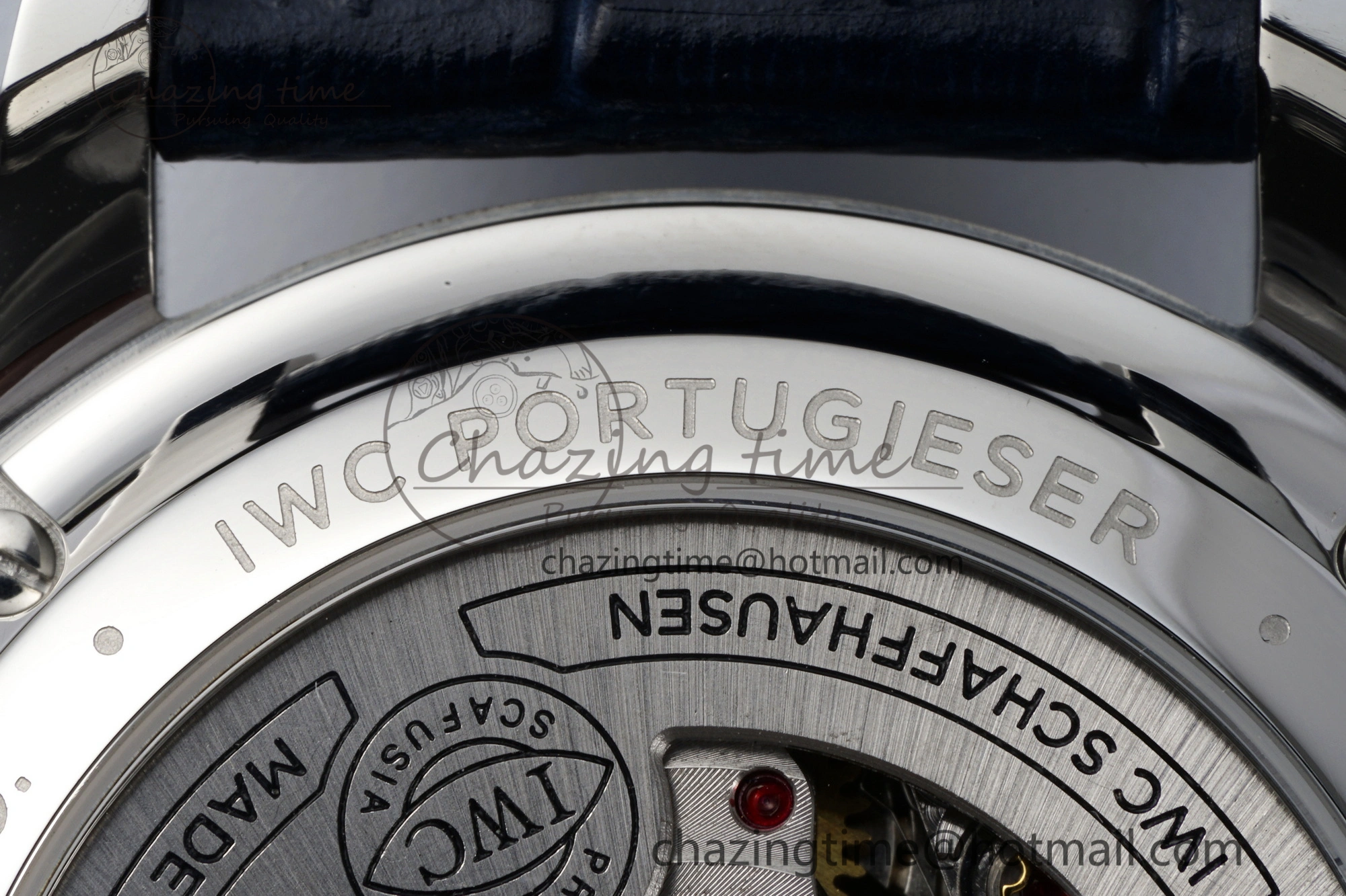 Portuguese Chrono IW371620 APSF 1:1 Best Edition White Blue Dial on Blue Leather Strap A ZeroBulk 7039