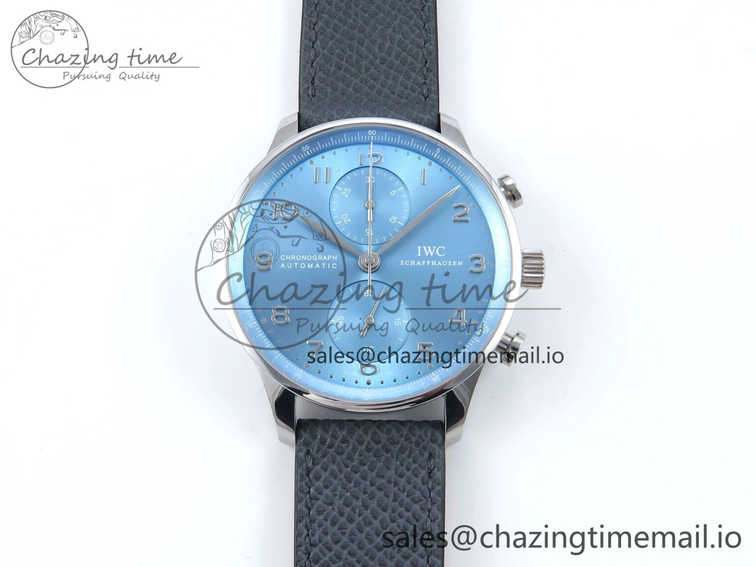 Portuguese Chrono IW371626 ZF 1:1 Best Edition Light Blue Dial on Blue Leather Strap A FashionForward 6998