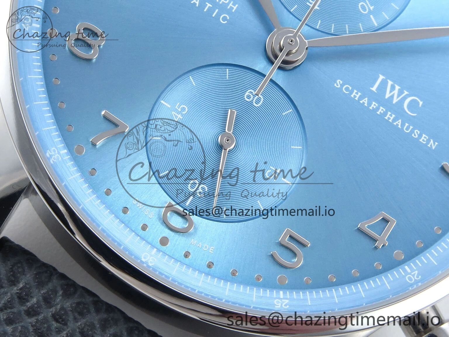 Portuguese Chrono IW371626 ZF 1:1 Best Edition Light Blue Dial on Blue Leather Strap A FashionForward 6998