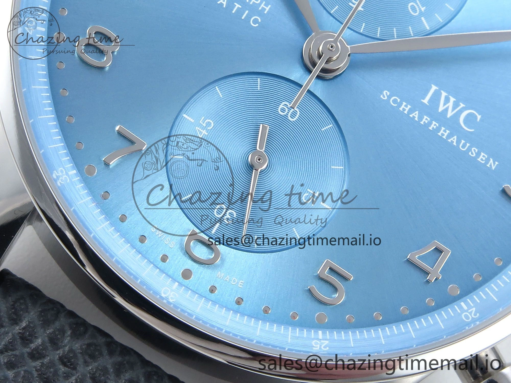 Portuguese Chrono IW371626 ZF 1:1 Best Edition Light Blue Dial on Blue Leather Strap A FashionForward 6998