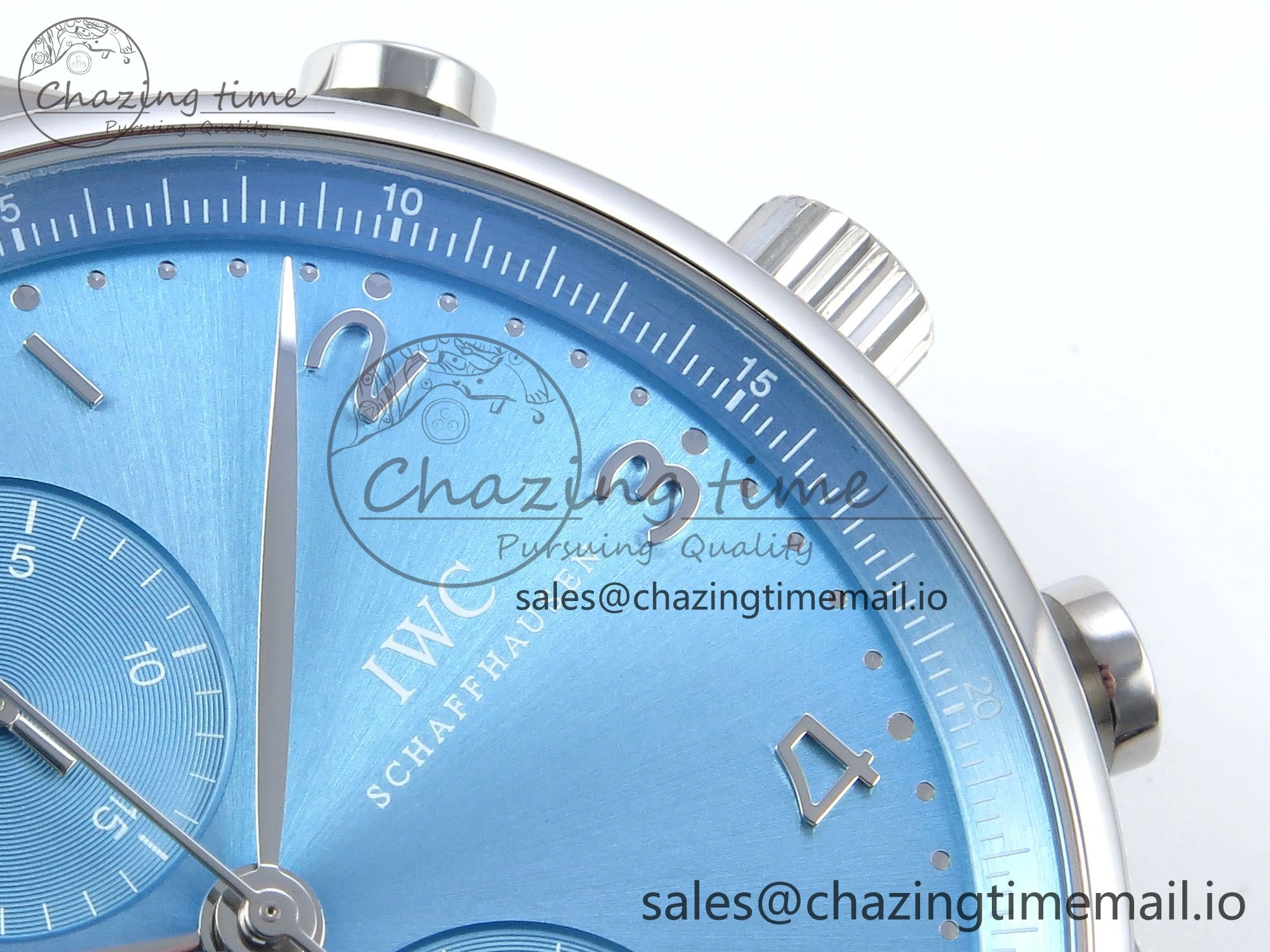 Portuguese Chrono IW371626 ZF 1:1 Best Edition Light Blue Dial on Blue Leather Strap A FashionForward 6998