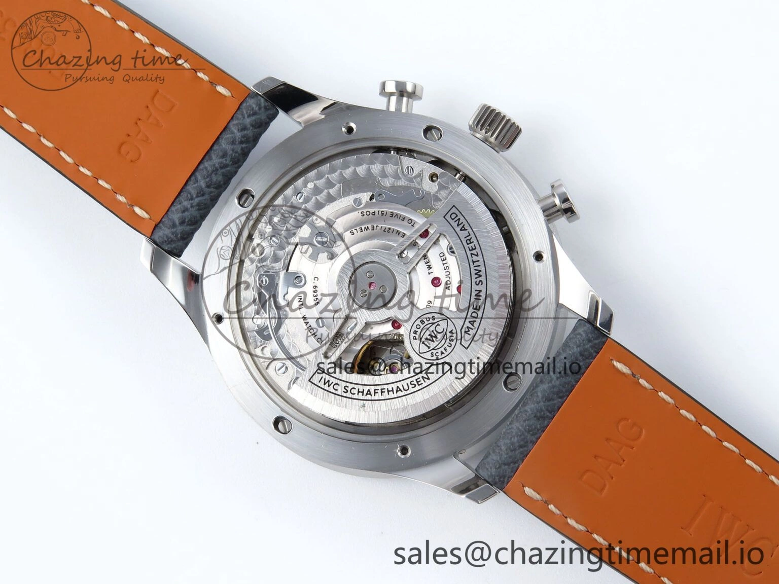 Portuguese Chrono IW371626 ZF 1:1 Best Edition Light Blue Dial on Blue Leather Strap A FashionForward 6998