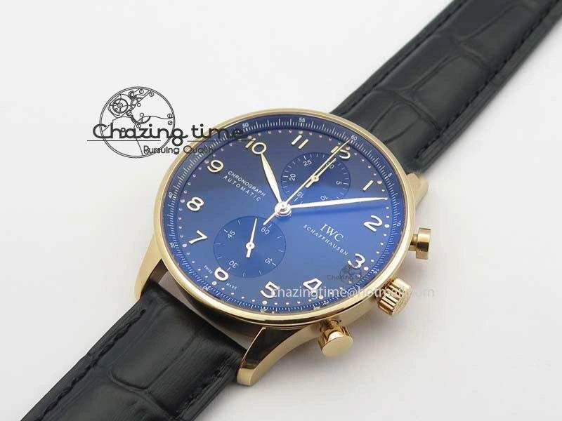 Portuguese Chrono RG IW371415 ZF 1:1 Best Edition Black Dial On Black Leather Strap A79350 (Slim Movement) WaterResistant 7264
