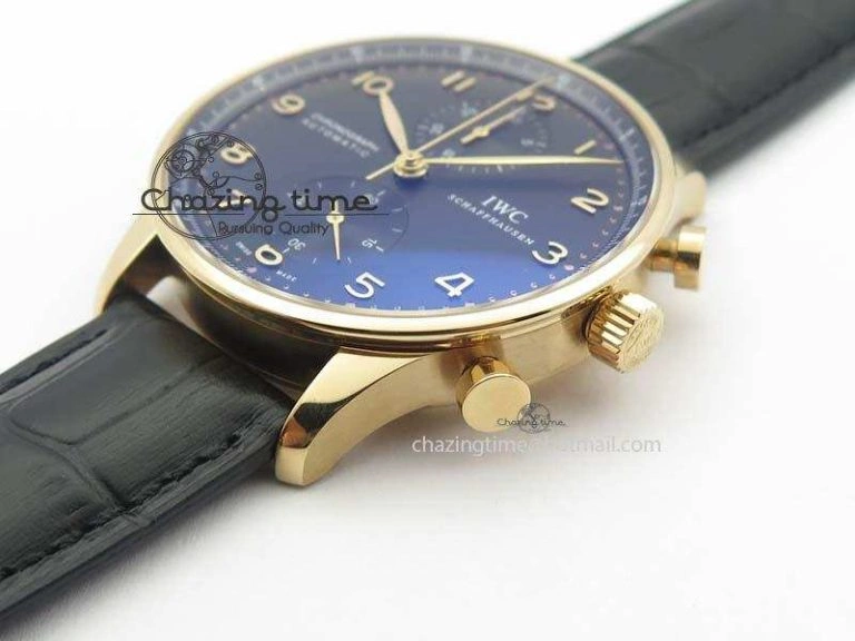Portuguese Chrono RG IW371415 ZF 1:1 Best Edition Black Dial On Black Leather Strap A79350 (Slim Movement) WaterResistant 7264