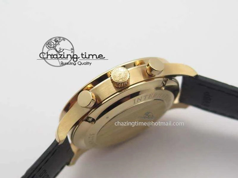 Portuguese Chrono RG IW371415 ZF 1:1 Best Edition Black Dial On Black Leather Strap A79350 (Slim Movement) WaterResistant 7264