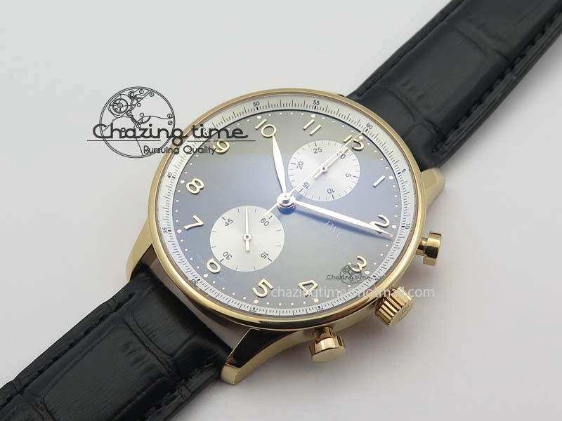 ZipUp Portuguese Chrono RG IW371433 Jackie Chan ZF 1:1 Best Edition Gray Dial On Black Leather Strap A7750 V 7273