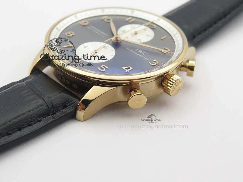 ZipUp Portuguese Chrono RG IW371433 Jackie Chan ZF 1:1 Best Edition Gray Dial On Black Leather Strap A7750 V 7273