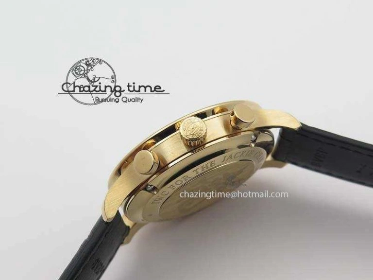 ZipUp Portuguese Chrono RG IW371433 Jackie Chan ZF 1:1 Best Edition Gray Dial On Black Leather Strap A7750 V 7273