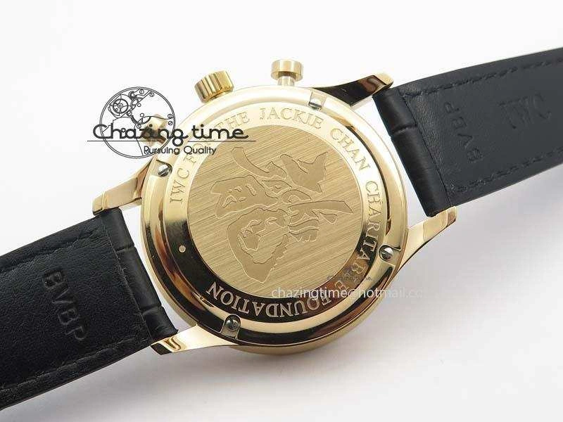 ZipUp Portuguese Chrono RG IW371433 Jackie Chan ZF 1:1 Best Edition Gray Dial On Black Leather Strap A7750 V 7273