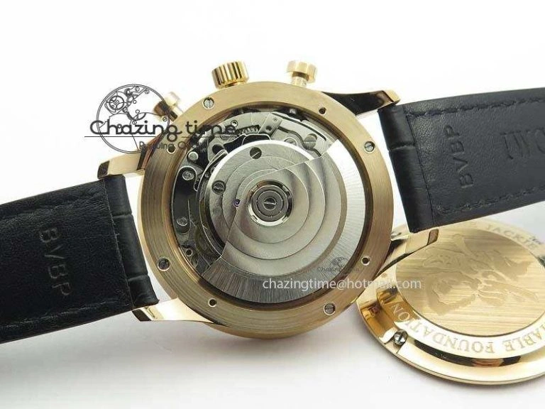 ZipUp Portuguese Chrono RG IW371433 Jackie Chan ZF 1:1 Best Edition Gray Dial On Black Leather Strap A7750 V 7273