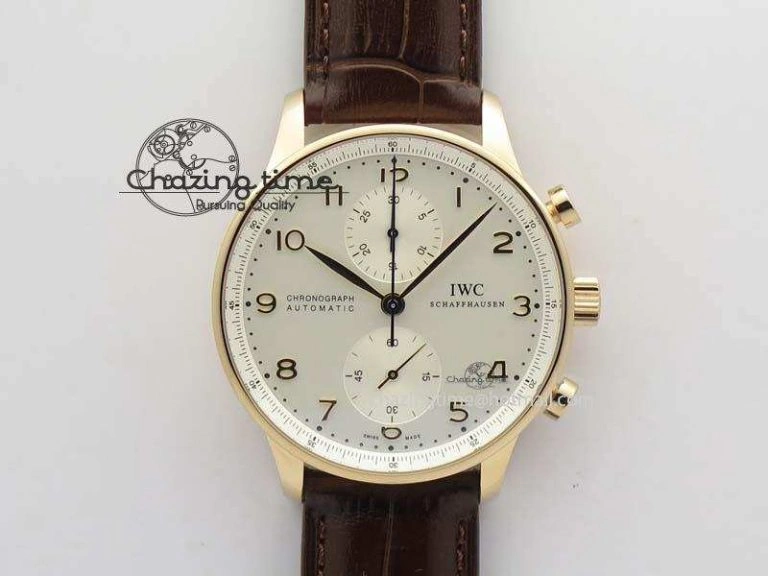 Portuguese Chrono RG IW371480 ZF 1:1 Best Edition White Dial On Brown Leather Strap A7750 V StreetReady 7266