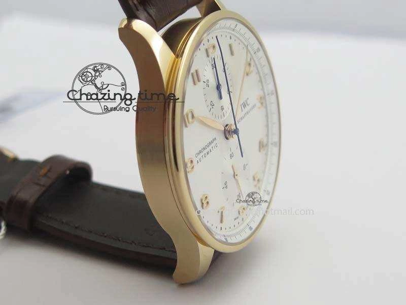 Portuguese Chrono RG IW371480 ZF 1:1 Best Edition White Dial On Brown Leather Strap A7750 V StreetReady 7266