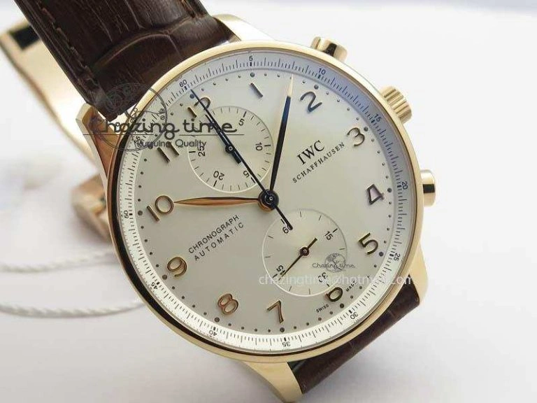 Portuguese Chrono RG IW371480 ZF 1:1 Best Edition White Dial On Brown Leather Strap A7750 V StreetReady 7266
