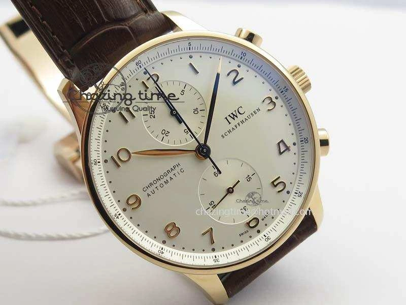 Portuguese Chrono RG IW371480 ZF 1:1 Best Edition White Dial On Brown Leather Strap A7750 V StreetReady 7266