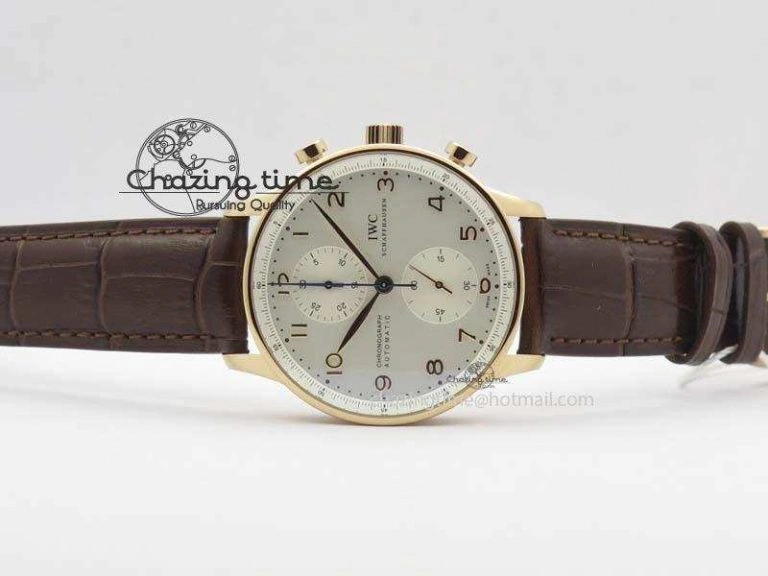 Portuguese Chrono RG IW371480 ZF 1:1 Best Edition White Dial On Brown Leather Strap A7750 V StreetReady 7266