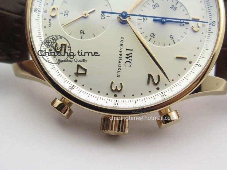 Portuguese Chrono RG IW371480 ZF 1:1 Best Edition White Dial On Brown Leather Strap A7750 V StreetReady 7266