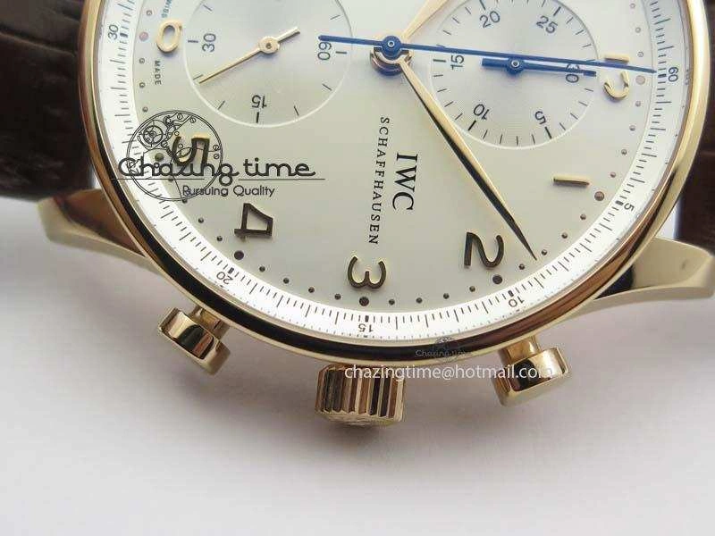 Portuguese Chrono RG IW371480 ZF 1:1 Best Edition White Dial On Brown Leather Strap A7750 V StreetReady 7266