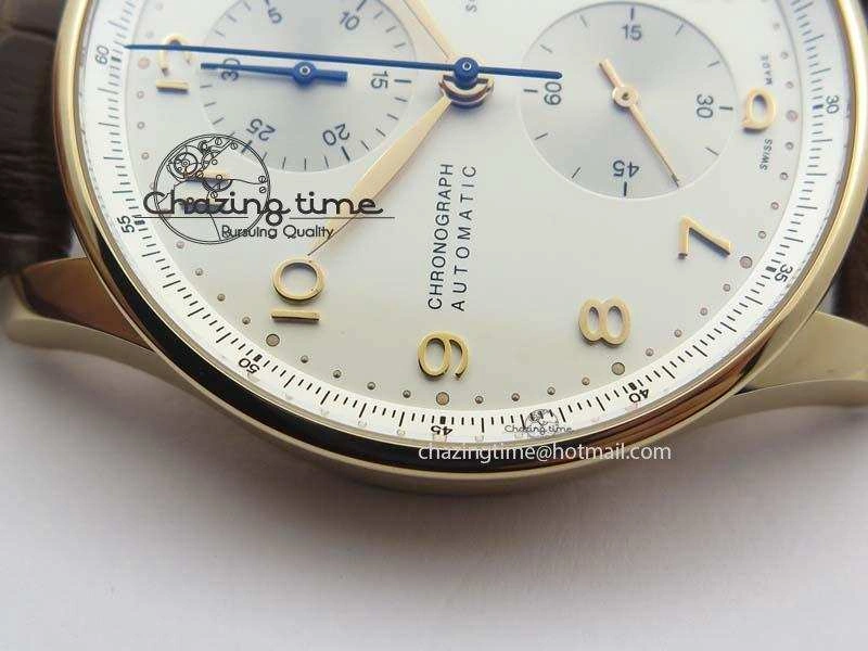 Portuguese Chrono RG IW371480 ZF 1:1 Best Edition White Dial On Brown Leather Strap A7750 V StreetReady 7266