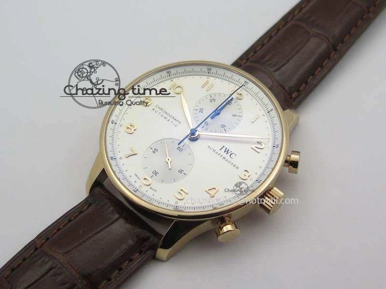 Portuguese Chrono RG IW371480 ZF 1:1 Best Edition White Dial On Brown Leather Strap A7750 V StreetReady 7266