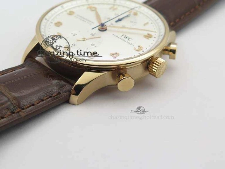 Portuguese Chrono RG IW371480 ZF 1:1 Best Edition White Dial On Brown Leather Strap A7750 V StreetReady 7266