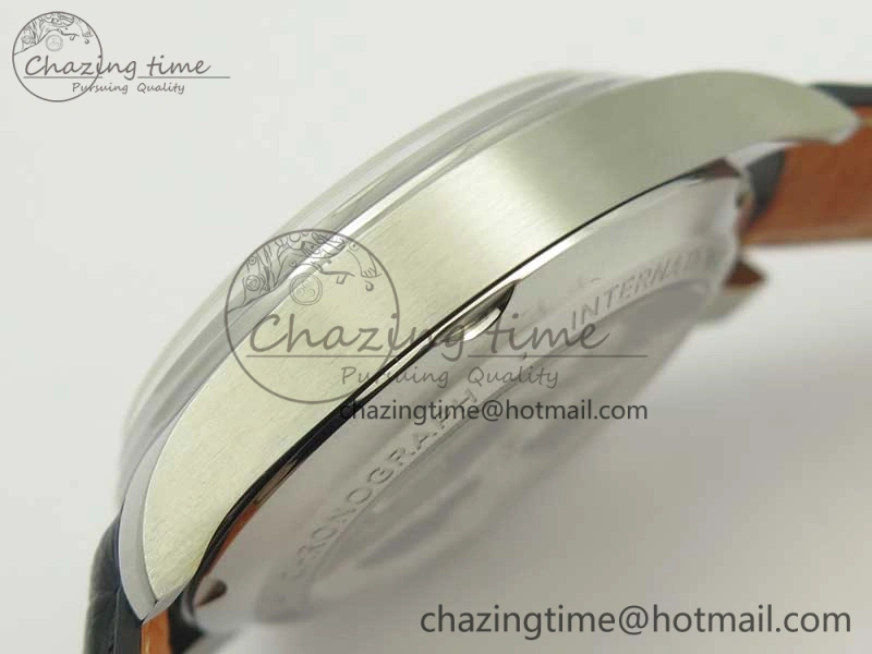 RelaxedFit Portuguese Chrono SS ZF 1:1 Best Edition Gray Dial SS On Black Leather Strap A 7215