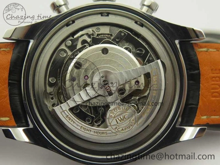 RelaxedFit Portuguese Chrono SS ZF 1:1 Best Edition Gray Dial SS On Black Leather Strap A 7215
