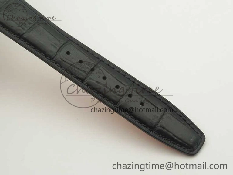RelaxedFit Portuguese Chrono SS ZF 1:1 Best Edition Gray Dial SS On Black Leather Strap A 7215
