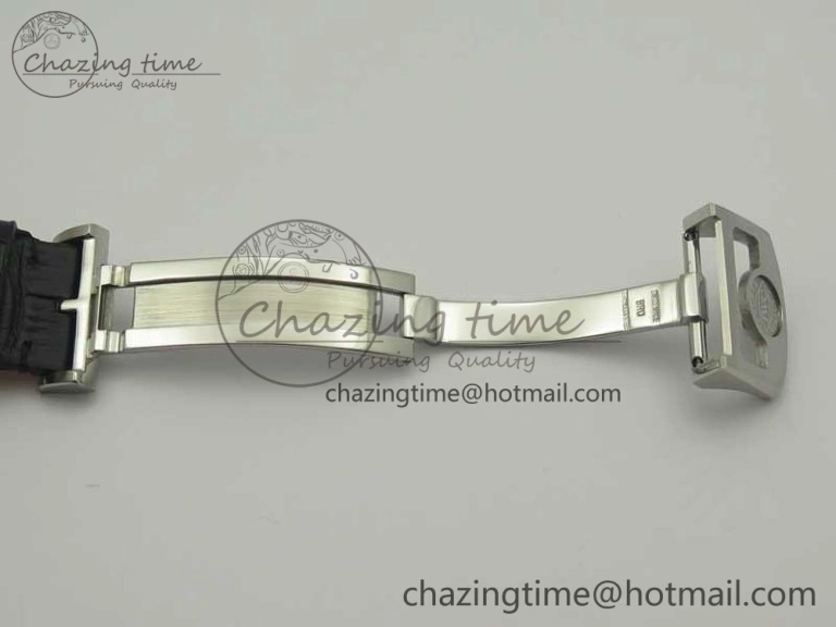 RelaxedFit Portuguese Chrono SS ZF 1:1 Best Edition Gray Dial SS On Black Leather Strap A 7215