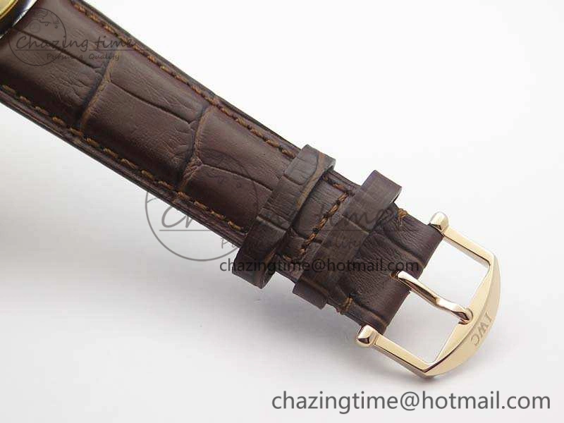Portuguese Fa Jones IW544201 RG GSF 1:1 Best Edition White Dial On Leather Strap HighPerformance 7228