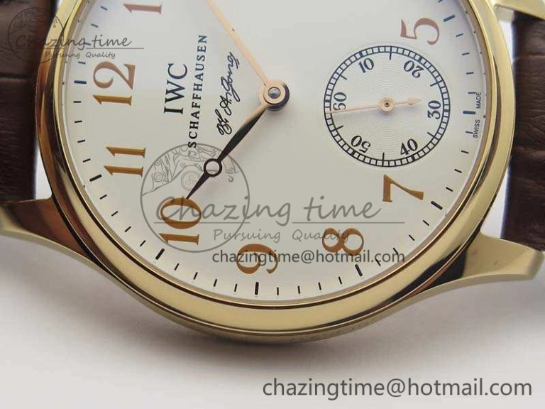 Portuguese Fa Jones IW544201 RG GSF 1:1 Best Edition White Dial On Leather Strap HighPerformance 7228