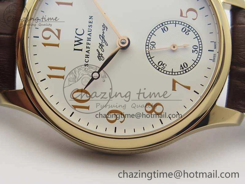 Portuguese Fa Jones IW544201 RG GSF 1:1 Best Edition White Dial On Leather Strap HighPerformance 7228