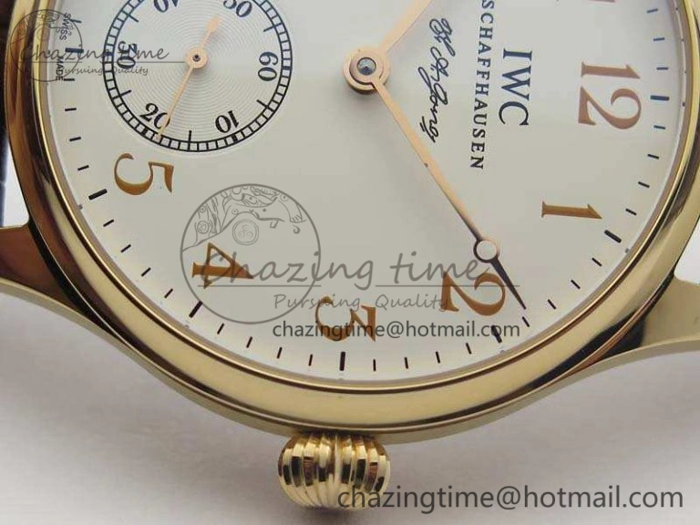 Portuguese Fa Jones IW544201 RG GSF 1:1 Best Edition White Dial On Leather Strap HighPerformance 7228