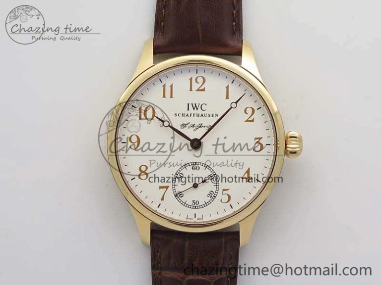 Portuguese Fa Jones IW544201 RG GSF 1:1 Best Edition White Dial On Leather Strap HighPerformance 7228