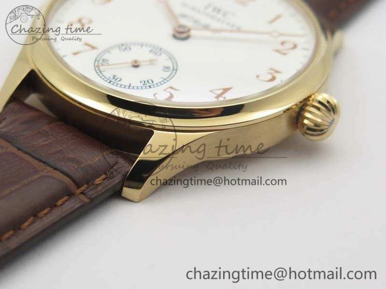 Portuguese Fa Jones IW544201 RG GSF 1:1 Best Edition White Dial On Leather Strap HighPerformance 7228