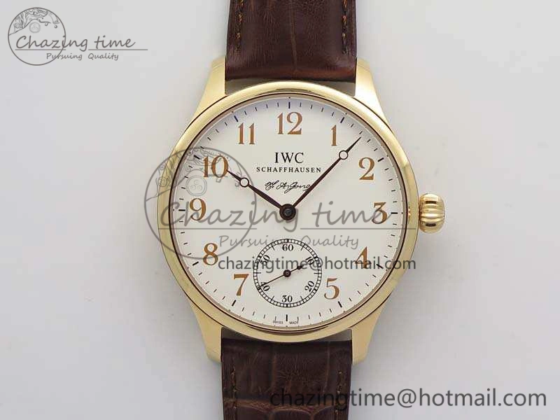 Portuguese Fa Jones IW544201 RG GSF 1:1 Best Edition White Dial On Leather Strap HighPerformance 7228