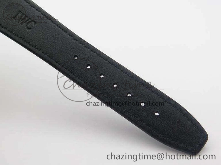 Portuguese Fa Jones IW544202 SS GSF 1:1 Best Edition White Dial On Leather Strap Functional 7229