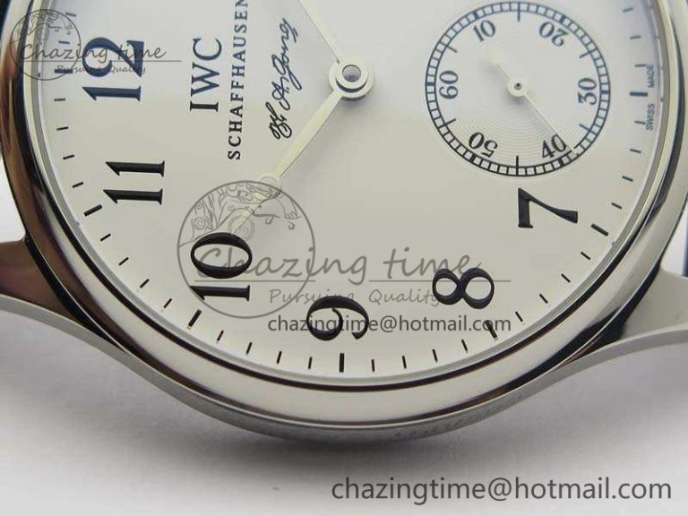 Portuguese Fa Jones IW544202 SS GSF 1:1 Best Edition White Dial On Leather Strap Functional 7229