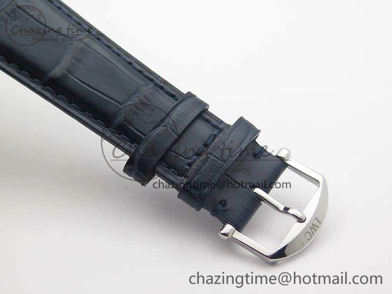 Portuguese Fa Jones IW544203 SS GSF 1:1 Best Edition White Dial On Leather Strap Casual 7235