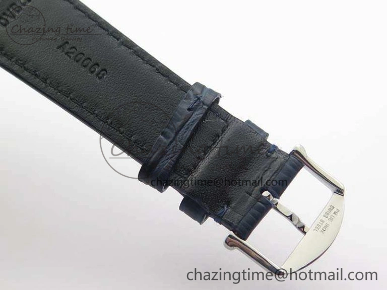 Portuguese Fa Jones IW544203 SS GSF 1:1 Best Edition White Dial On Leather Strap Casual 7235