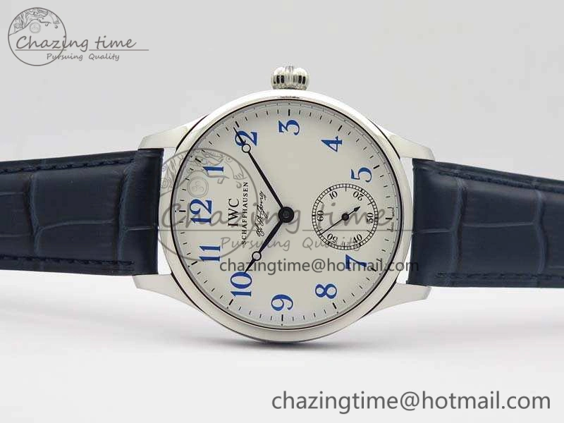 Portuguese Fa Jones IW544203 SS GSF 1:1 Best Edition White Dial On Leather Strap Casual 7235