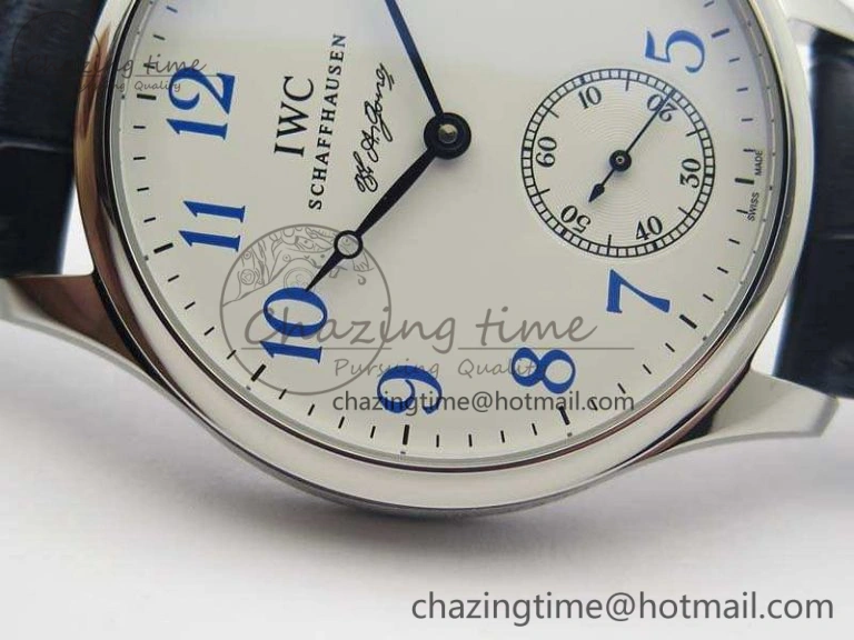 Portuguese Fa Jones IW544203 SS GSF 1:1 Best Edition White Dial On Leather Strap Casual 7235